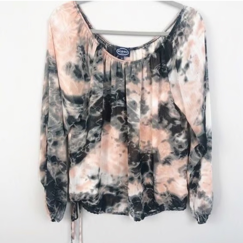 Women's Tie-Dye Top - Black and Pink